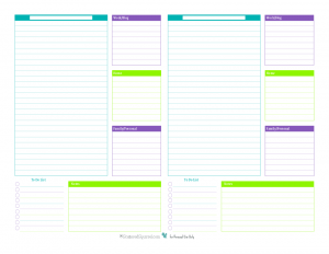 printable planners no times daily planner half size 300x232