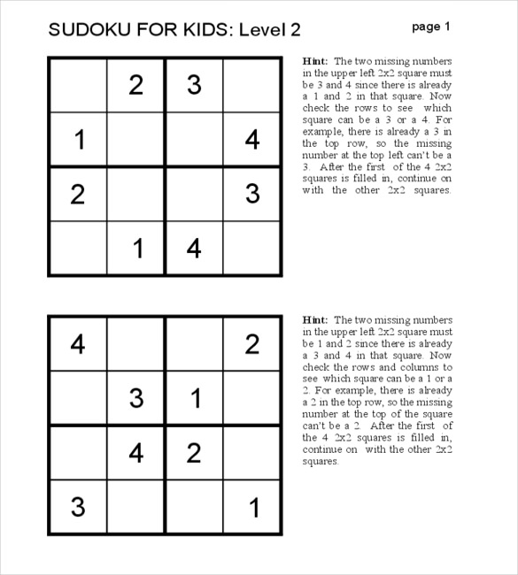 7+ Printable Sudoku Templates   DOC, Excel, PDF | Free & Premium 