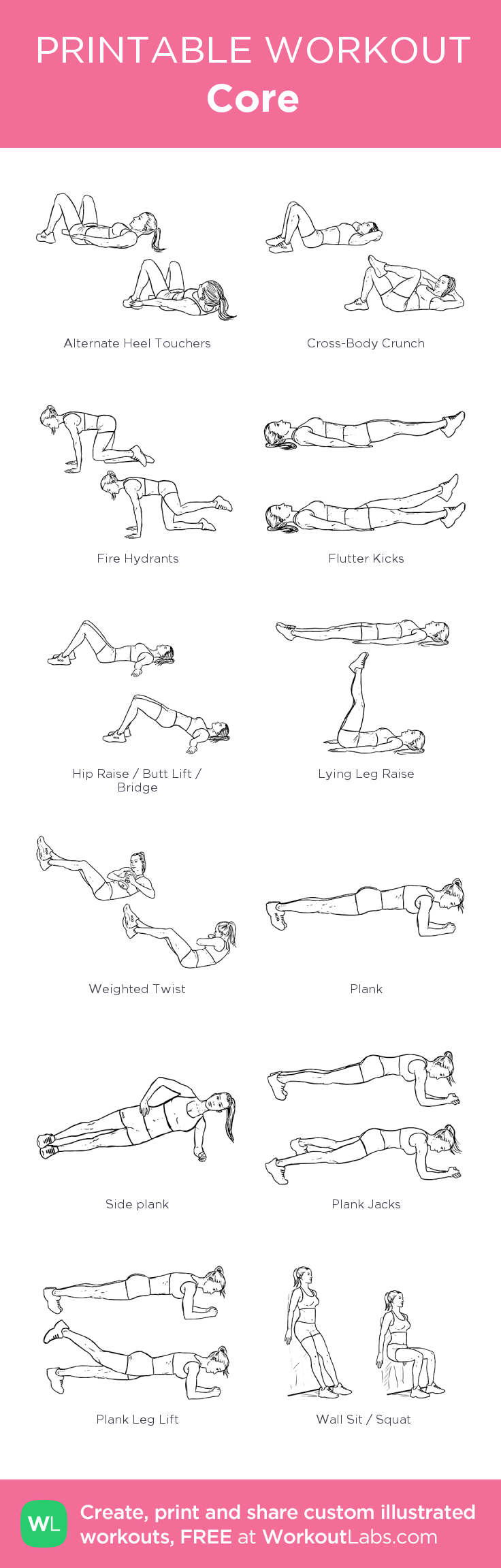 Core: my custom printable workout by @WorkoutLabs #workoutlabs 