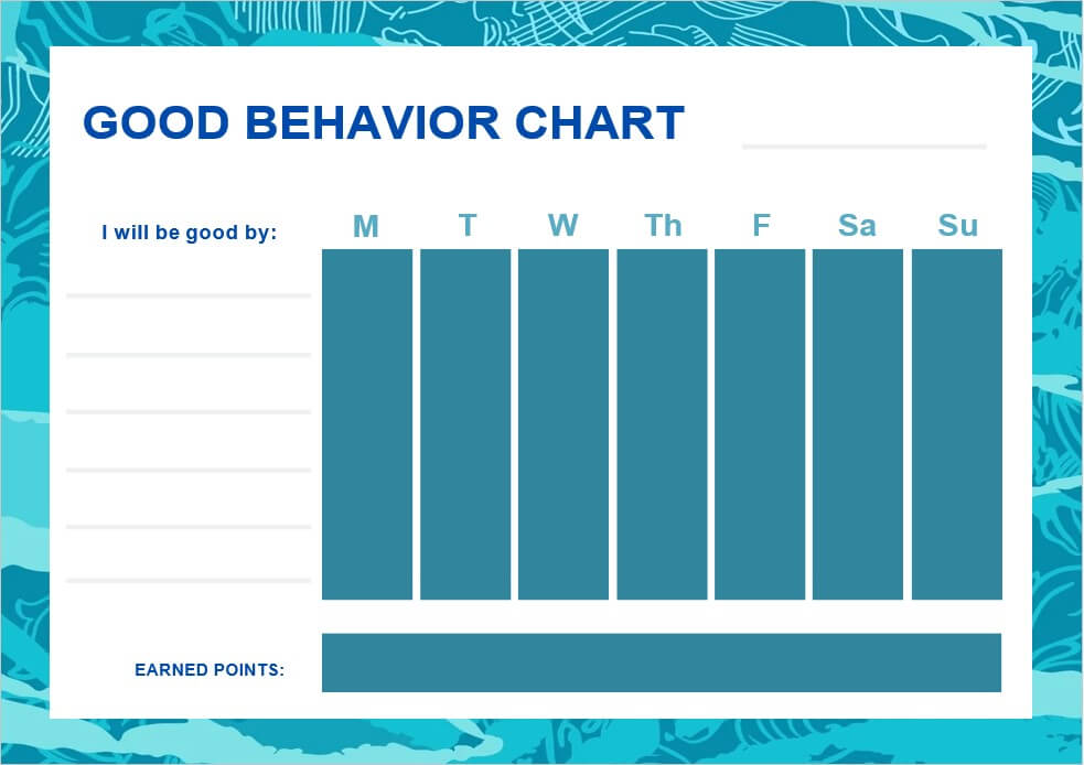 Chevron Behavior chart Blue