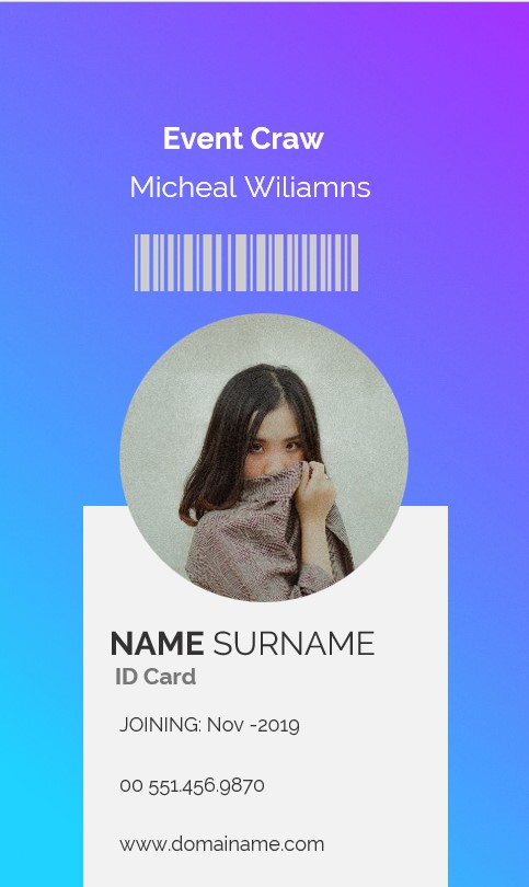 Event Craw Id Card Template