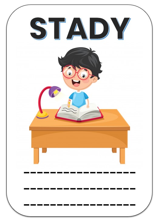 Stady flash cards template