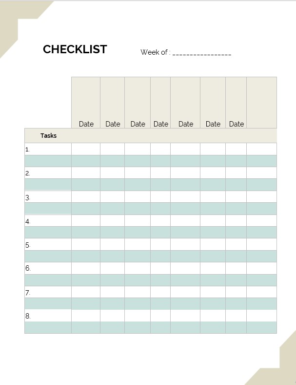 simple checklist template