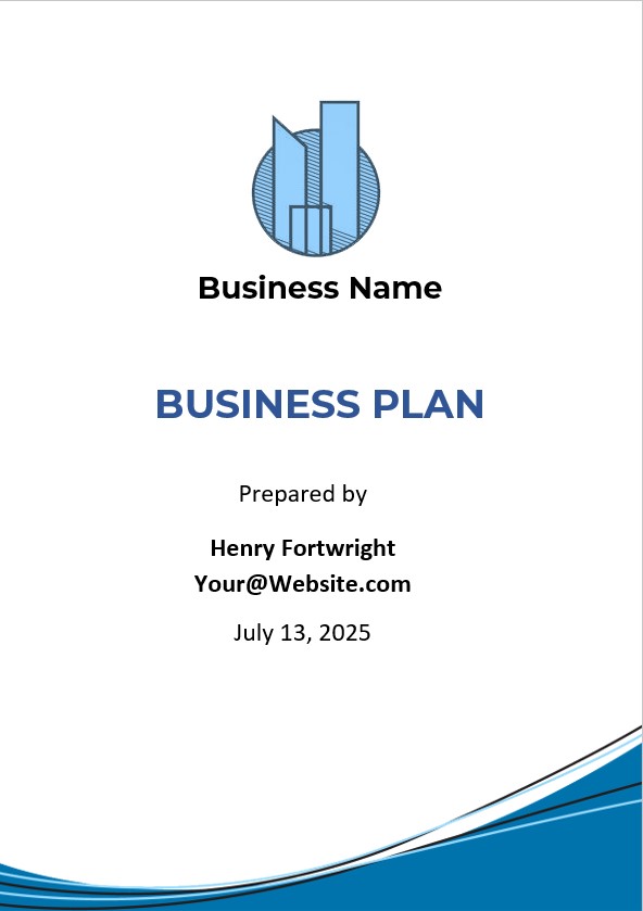 Printable Business Plan Property