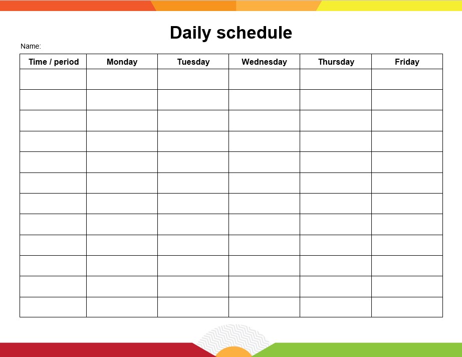 Table Daily schedule