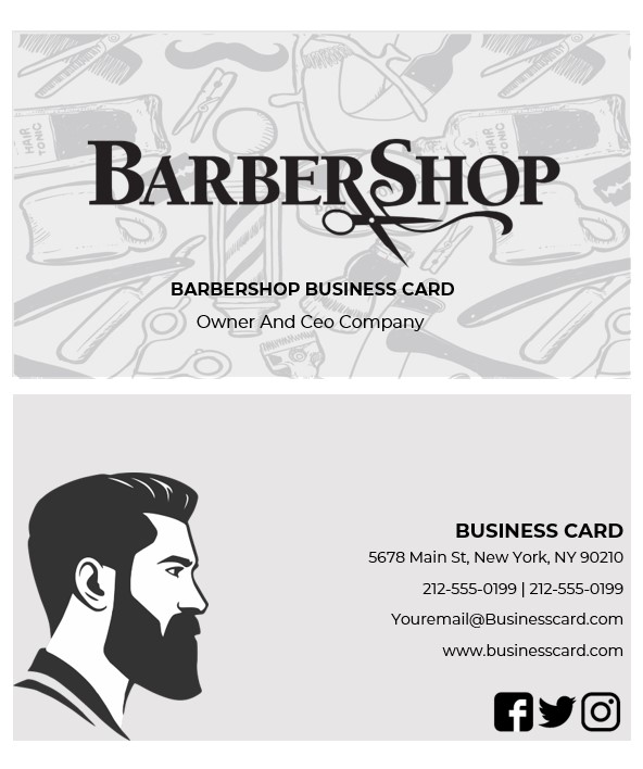barbershop business cards templates