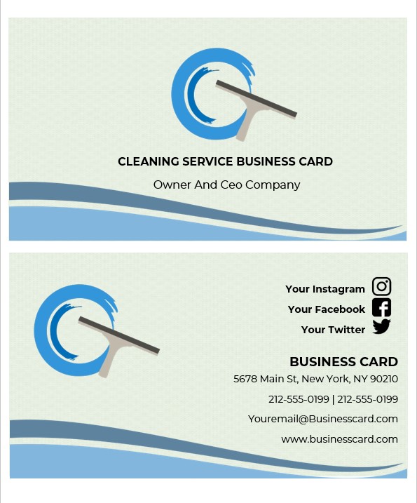 cleaning service business cards templates