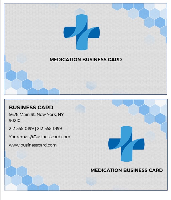 printable medication business cards templates