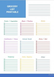 Grocery List Printable | room surf.com