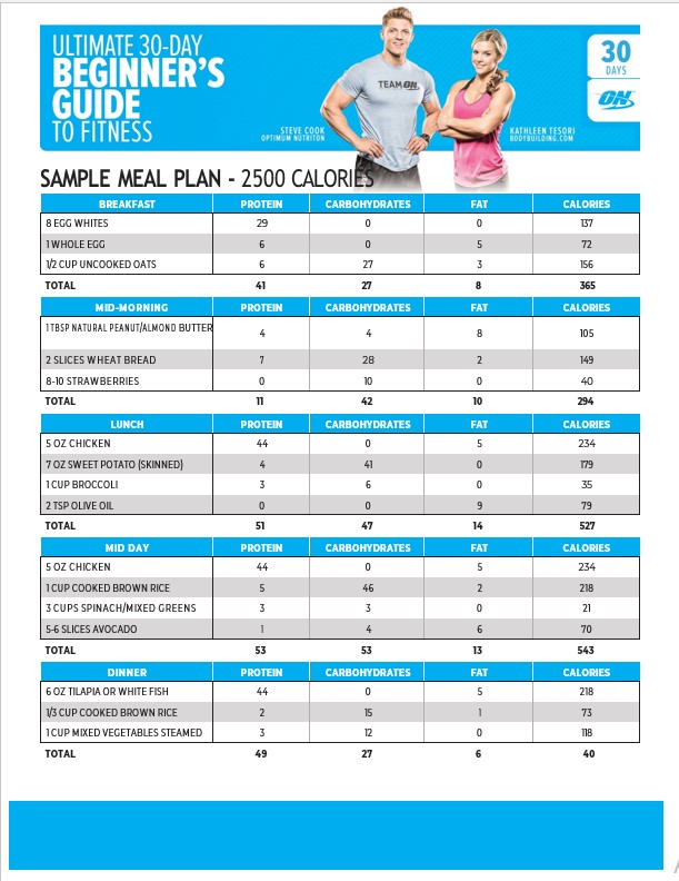 Fitness Meal Planning Template