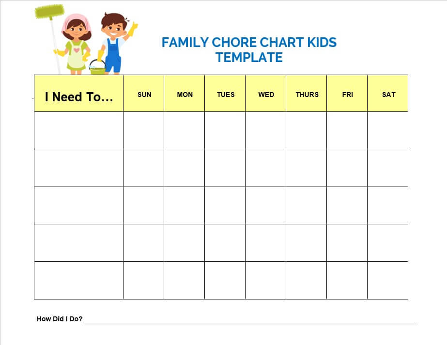 Family chore charts kids