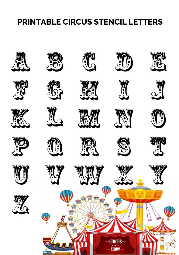 Printable Circus Stencil Letters