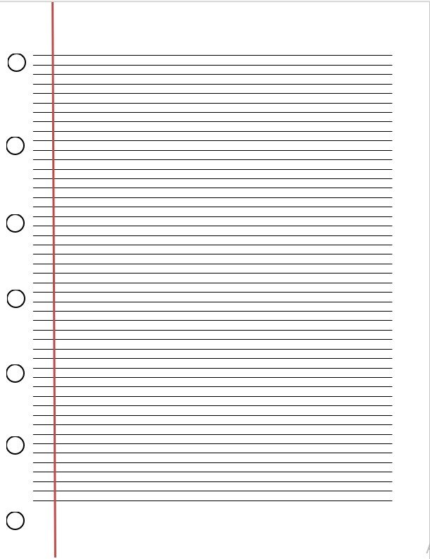 blank printable notebook paper