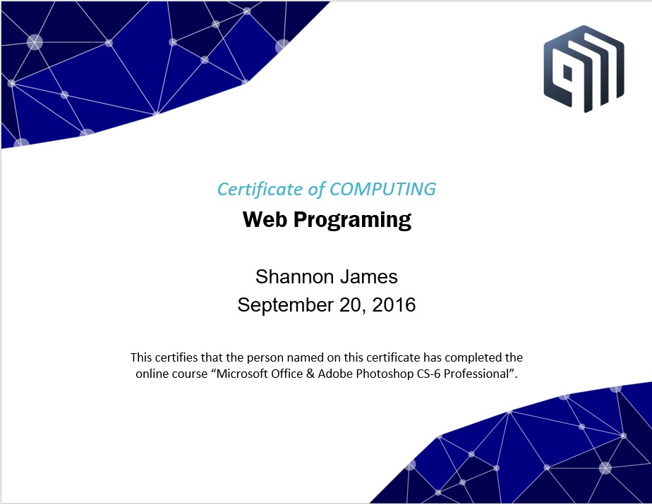 Certificate of Computing