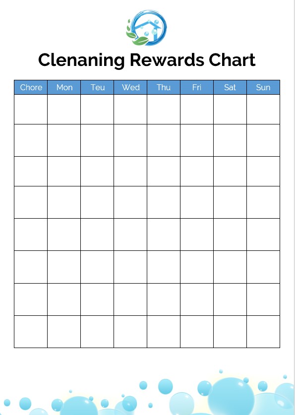 Cleaning Rewards Chart Template