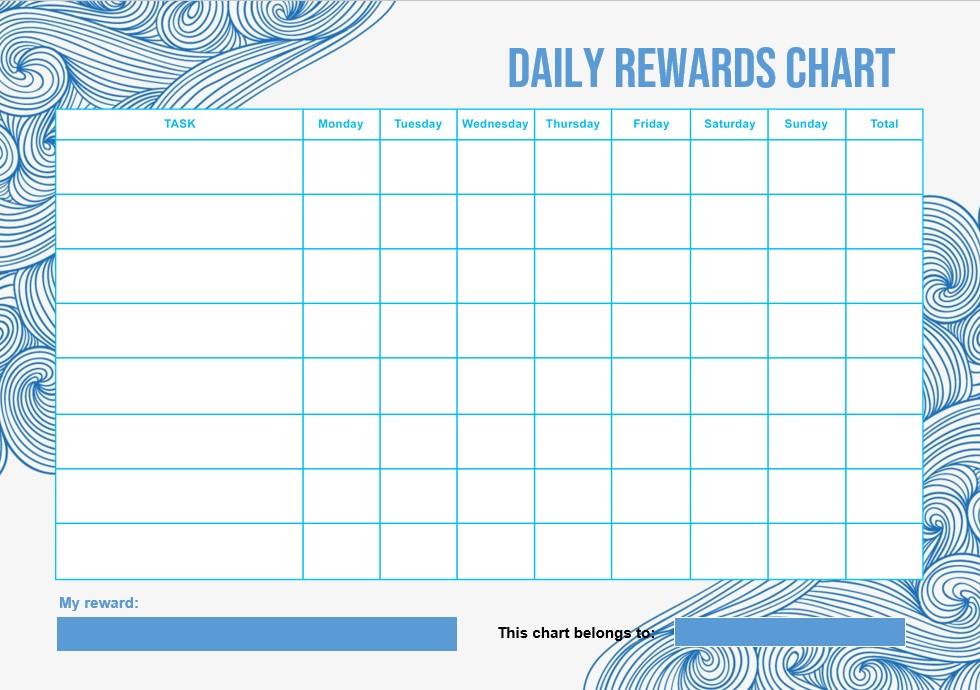 Daily Rewards Chart Template