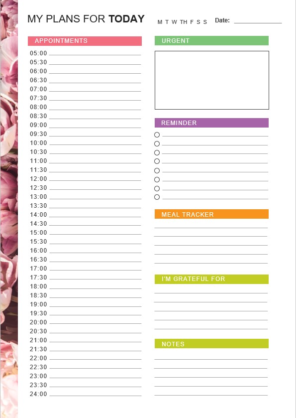 My Daily Planner Template