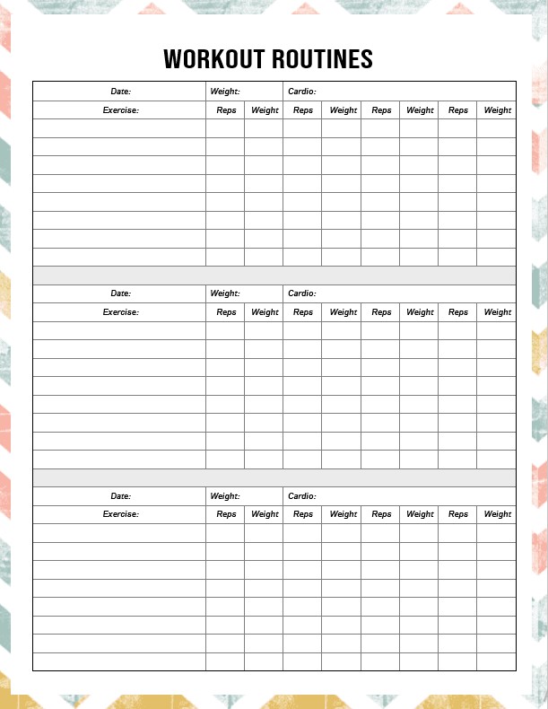 Free Printable Workout Routines | room surf.com