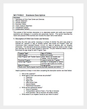 Sample Child Daycare Business Plan Template