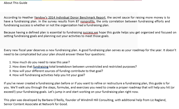 Sample How to Create a Fundraising Plan