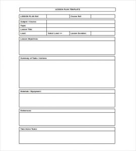 Blank Lesson Plan Template | room surf.com