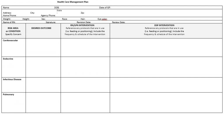 Care Plan Template room surf com Care Plan Template room surf com