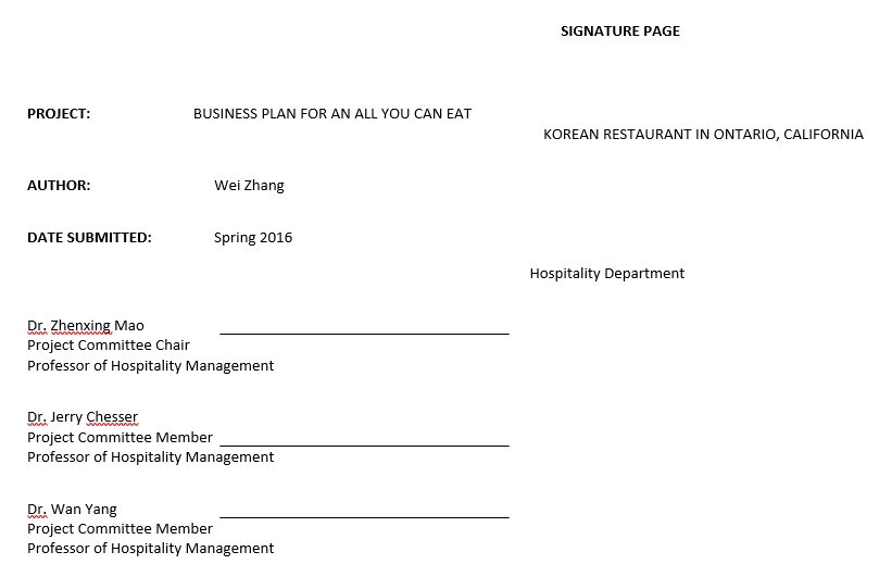 all you can eat restaurant business plan