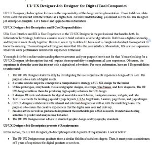 UI/ UX Designer Job Designer for Digital Tool Companies | room surf.com