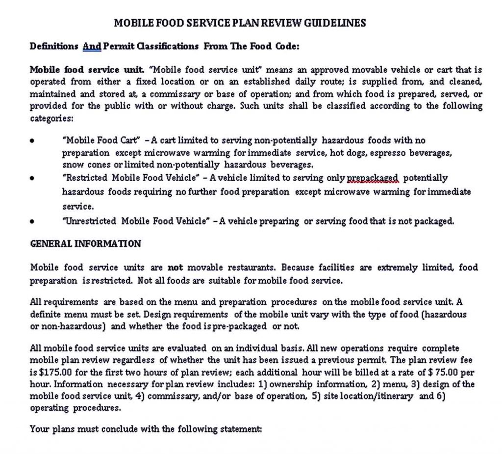 Food Service Plan Example Food Truck Business Plan Templates | room surf.com