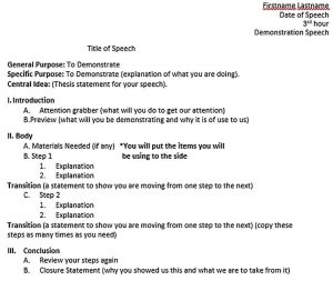 How to Make the Proper Speech Outline Template | room surf.com