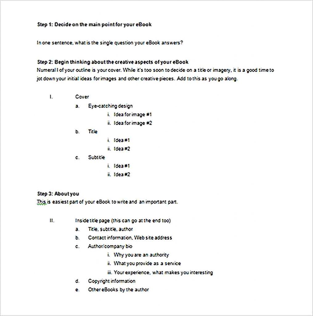 Book Outline Template | room surf.com