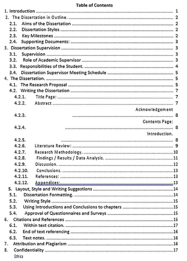 Sample Dissertation Outline Template | room surf.com