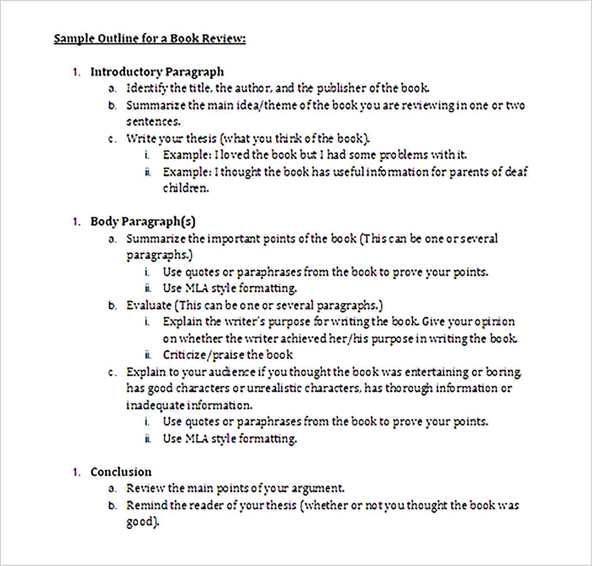 The Sample Book Outline Templates as References  room surf.com