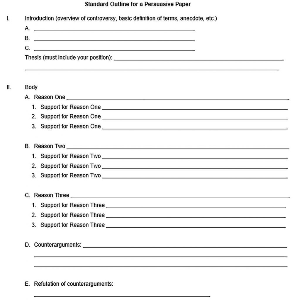 Paper Outline Template | room surf.com