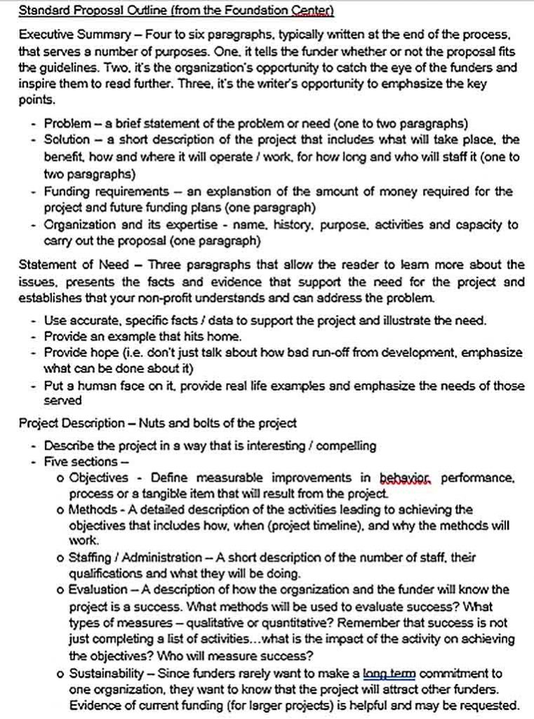 Templates Standar Proposal Outline Format Sample