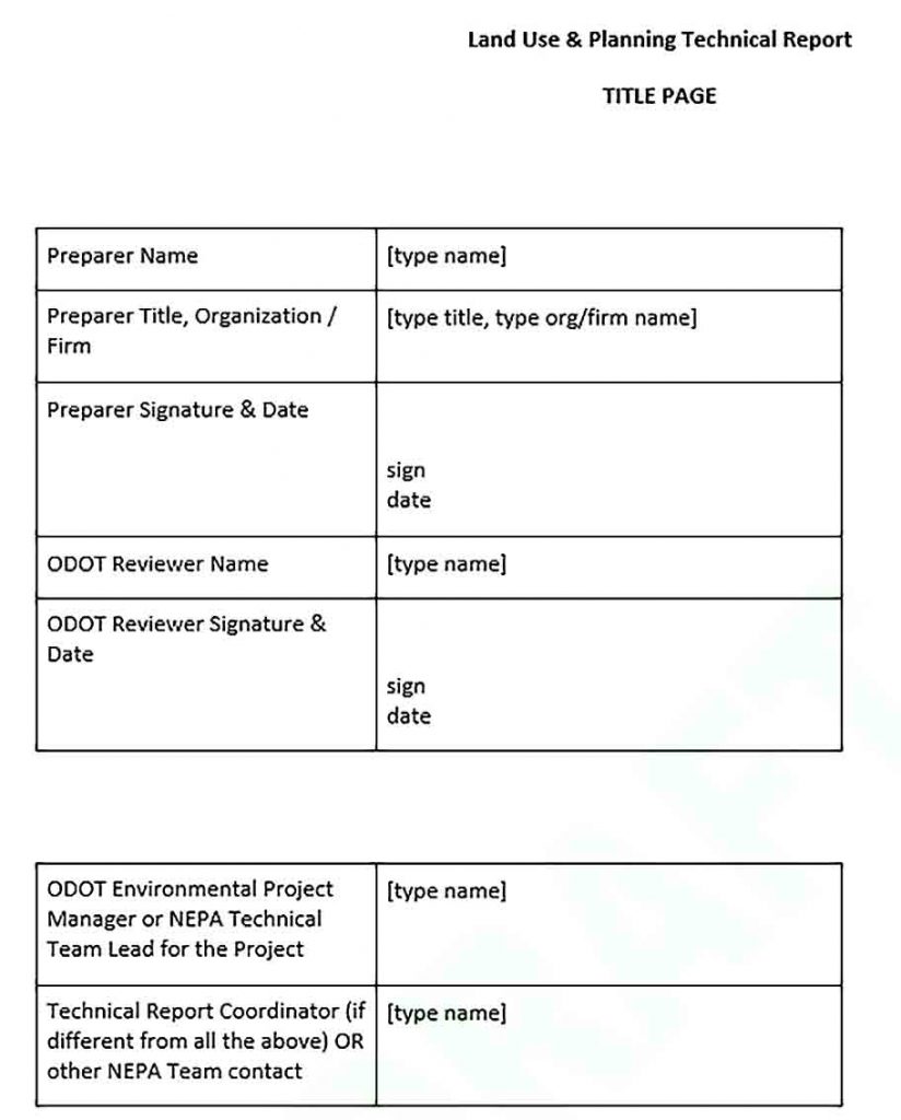 Templates Technical Report Outline Word Format Sample