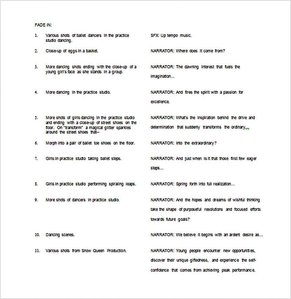 Templates Video Script Outline Word Doc Sample