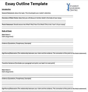 General Essay Outline Template | room surf.com