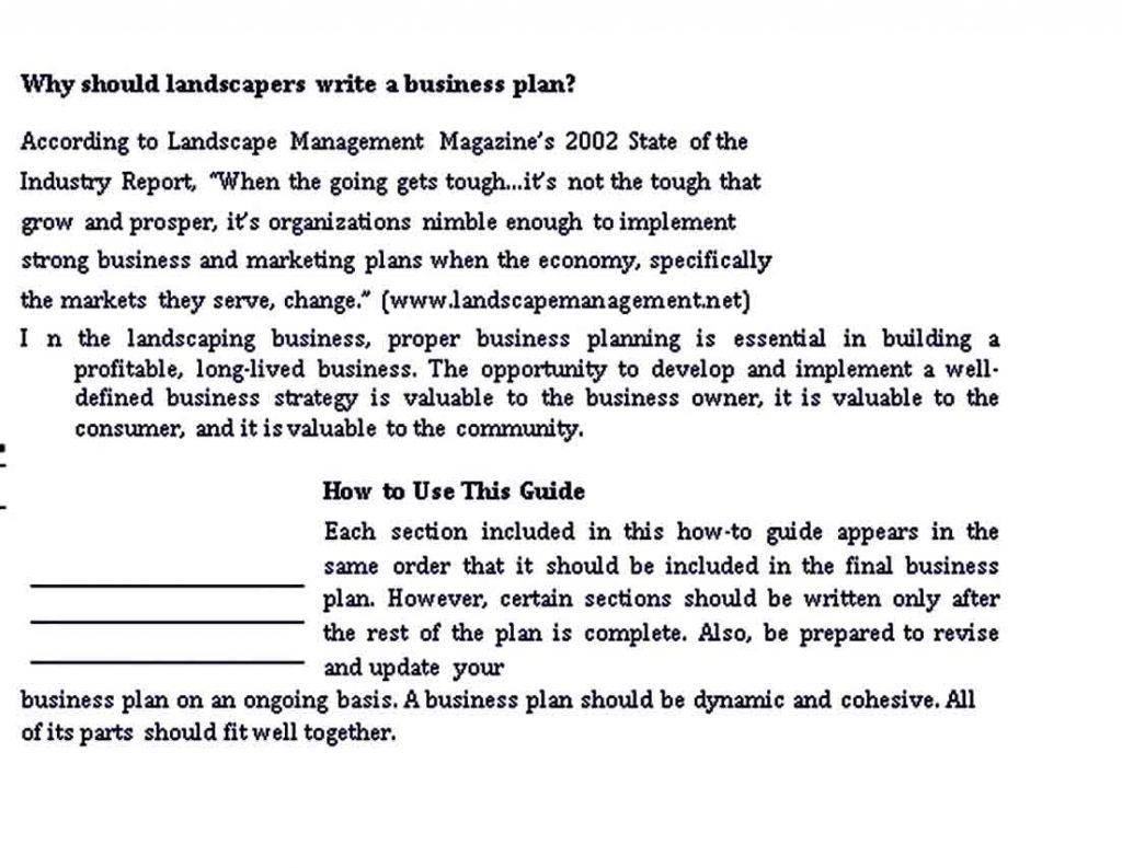 landscape business planning guide