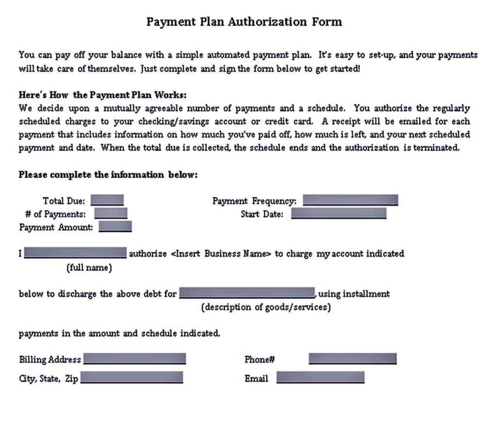 Payment Plan Template | room surf.com