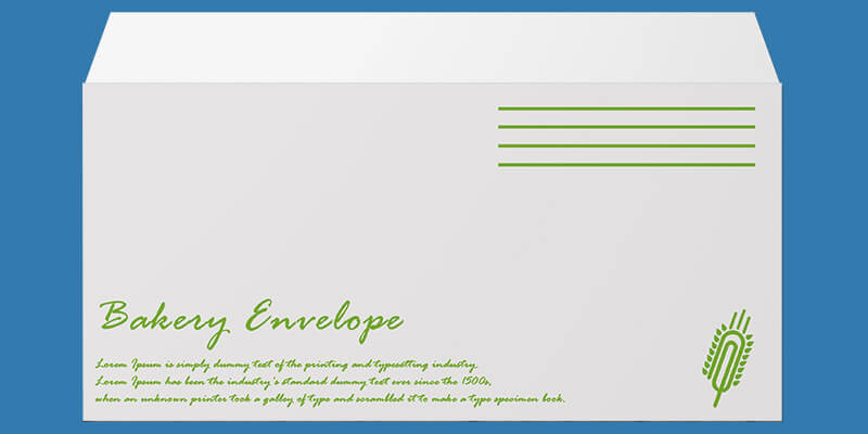 Bakery Envelope Template Example