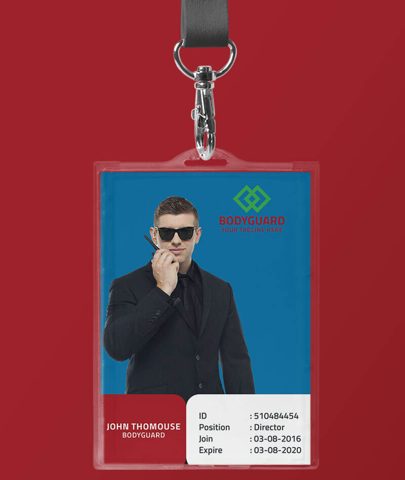 Bodyguard ID Card Design Template