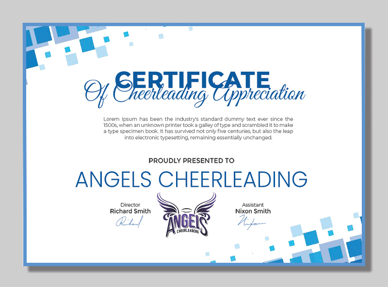 Cheerleading Certificate Template Example