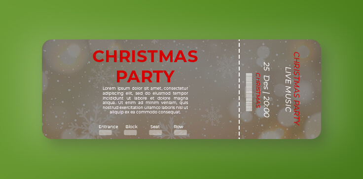 Christmas Party Ticket Template Free PSD | room surf.com