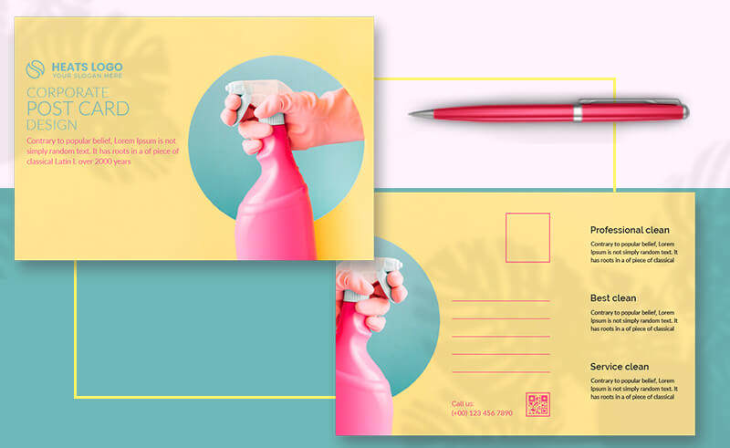 Cleaning Postcard Design Template