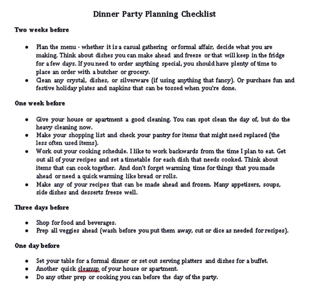 Party Planning Templates | room surf.com