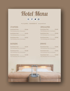 Hotel Menu PSD Template Free | room surf.com