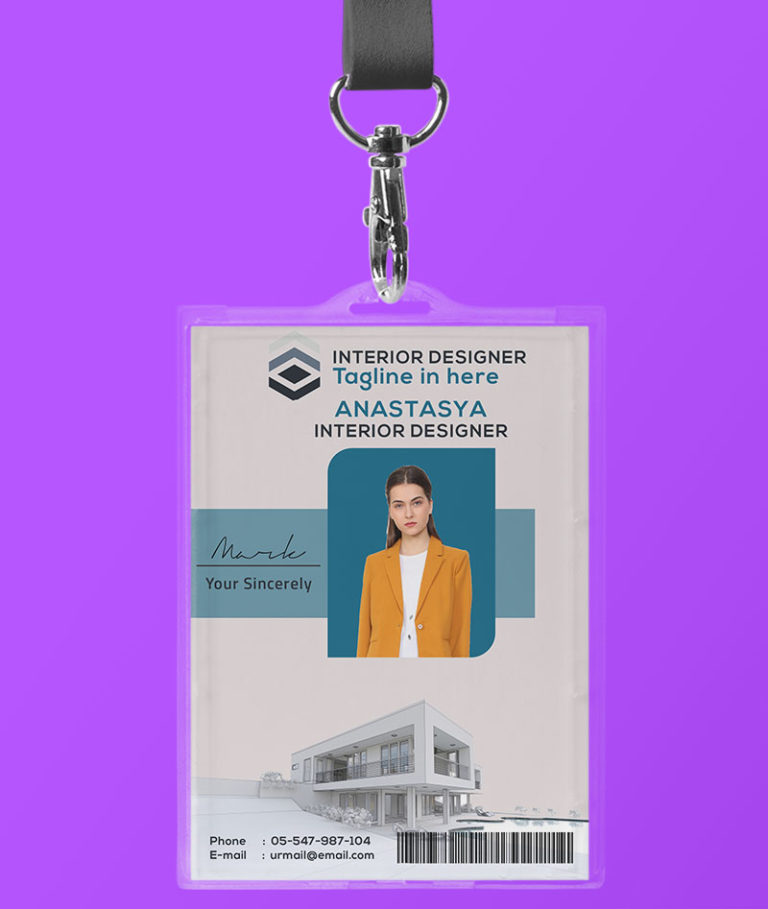 Interior Designer ID Card Free Template in PSD | room surf.com