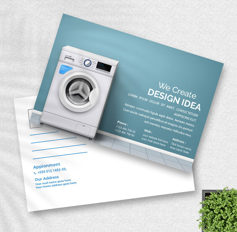 Laundry Postcard Design Template