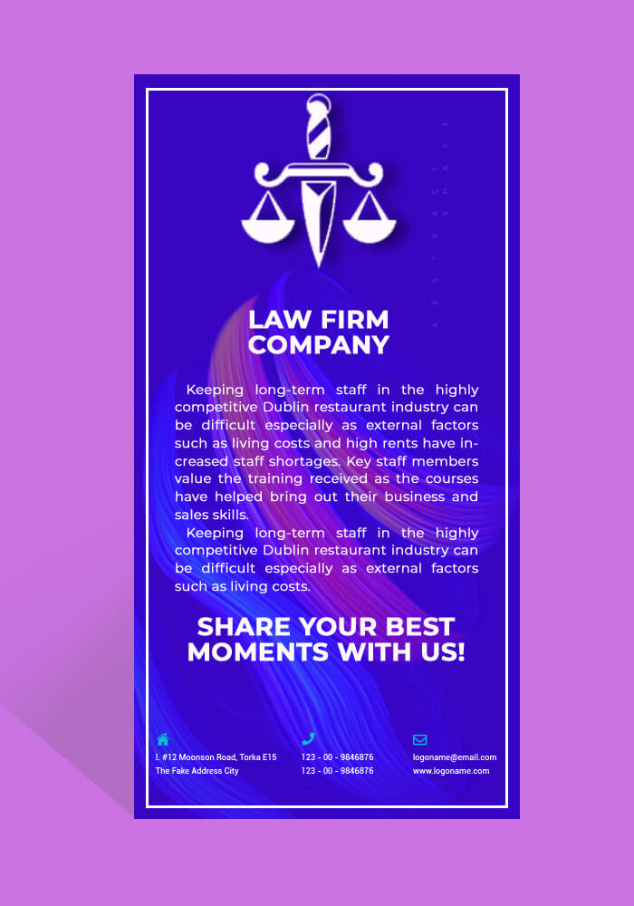 Law Frim Rack Card Template Example